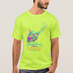 Camiseta Colorida de Koi Abundancia Fluye Naturalm
