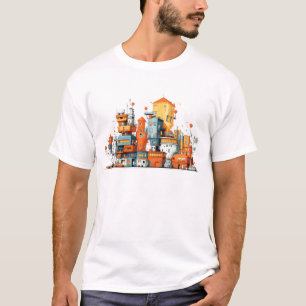 Camiseta colorida de la ciudad personalizado - Tee