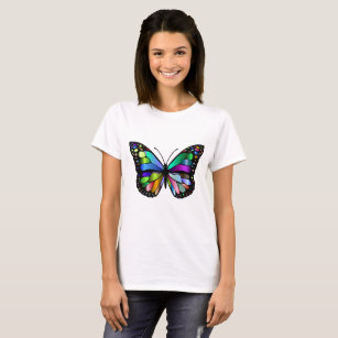 Camiseta colorida de la mariposa de monarca