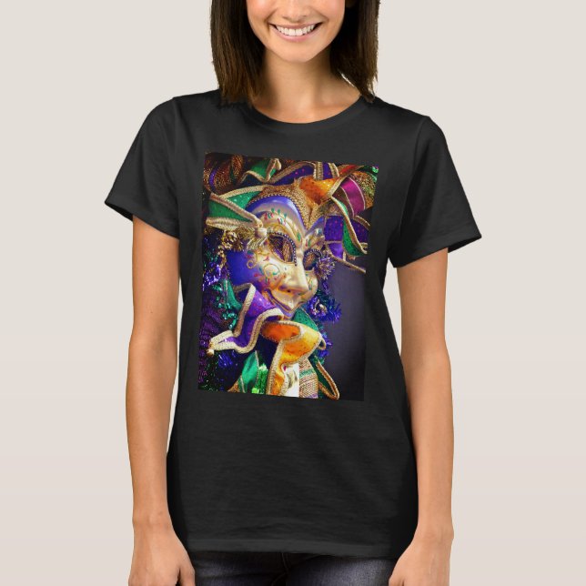 Camiseta colorida de la mascarilla del carnaval (Anverso)
