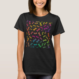 Camiseta colorida de la mosca del dragón