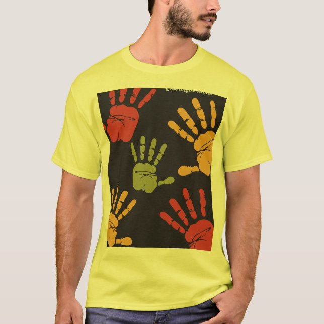 Camiseta colorida de manos (Anverso)