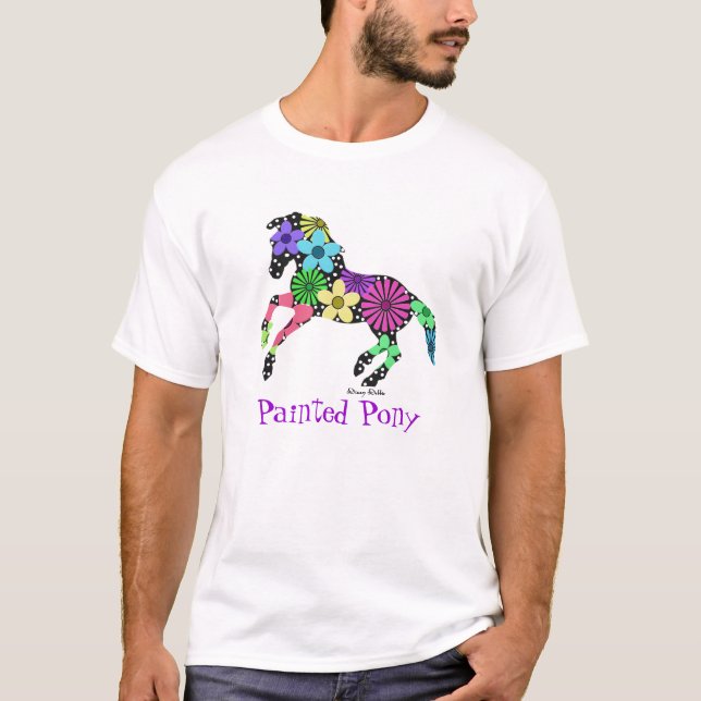 Camiseta colorida del caballo (Anverso)