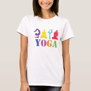 Camiseta colorida del diseño de la yoga