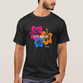Camiseta colorida del hibisco de Key West la
