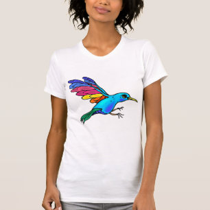 Camiseta colorida del pájaro