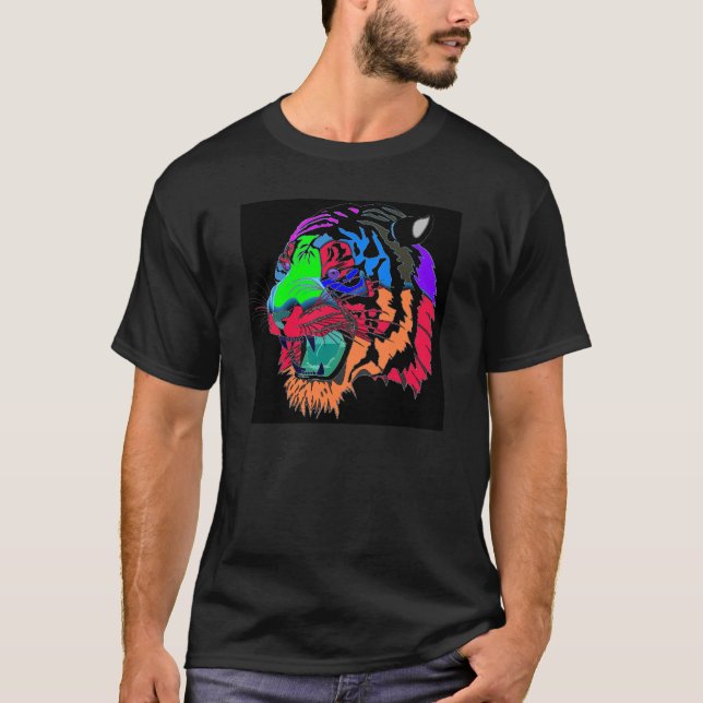 Camiseta colorida del tigre (Anverso)