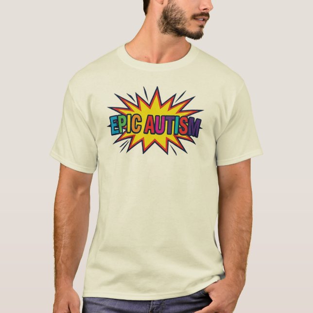 Camiseta Colorida Explosión de Estrellas Autismo É (Anverso)