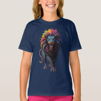 Colorida fantasía arte un león