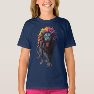 Camiseta Colorida fantasía arte un león