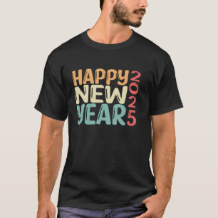 Camiseta Colorida Feliz Año Nuevo 2025 Familia coincidente 
