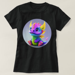 Camiseta colorida feliz bebé dragón