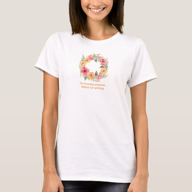 Camiseta Colorida flor de primavera Wreath Vibrante look (Anverso)