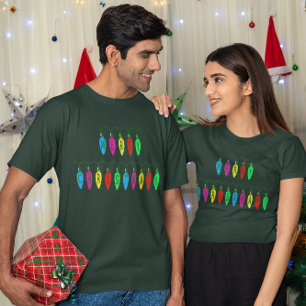 Camiseta Colorida fuente de las luces navideñas de Feliz