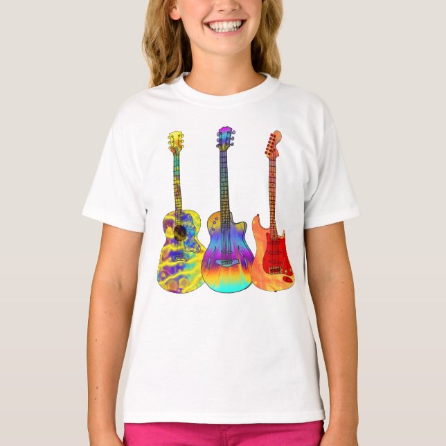 Camiseta Colorida Guitar Rockstar (Anverso)