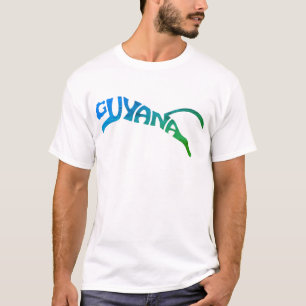 Camiseta Colorida Guyana Panther Ilustró arte de tipografía