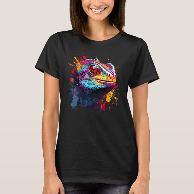 Camiseta Colorida Iguana Verde Lizard Lover Lover A (Anverso)