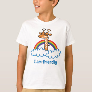 Camiseta Colorida Jirafa. Jirafa. Arcoiris, arco iris