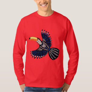 Camiseta Colorida jungla tropical brillante pájaro tocano