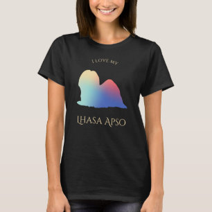 Camiseta Colorida Lhasa Apso Silhouette