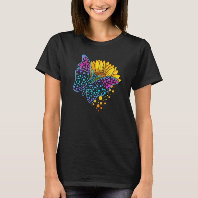 Camiseta Colorida mariposa girasol Septiembre Internación (Anverso)