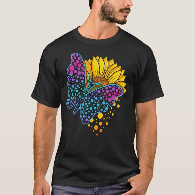 Camiseta Colorida mariposa girasol Septiembre Internación (Anverso)