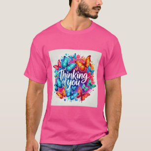 Camiseta Colorida Mariposa Pensando En Ustedes, Camisas De 