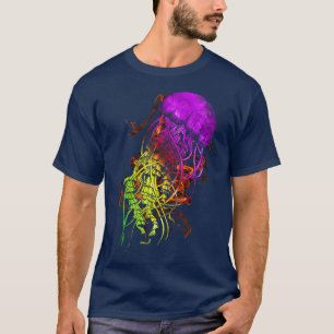 Camiseta Colorida medusa