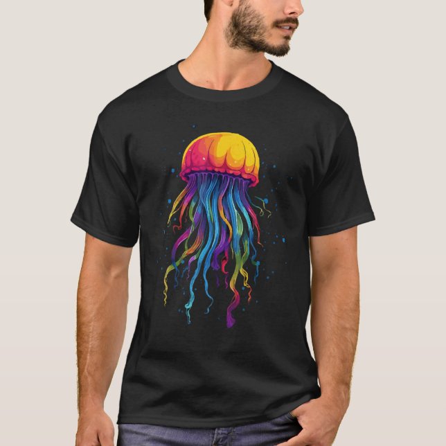 Camiseta Colorida medusa de arcoiris Ocean Lovers Sea Creat (Anverso)