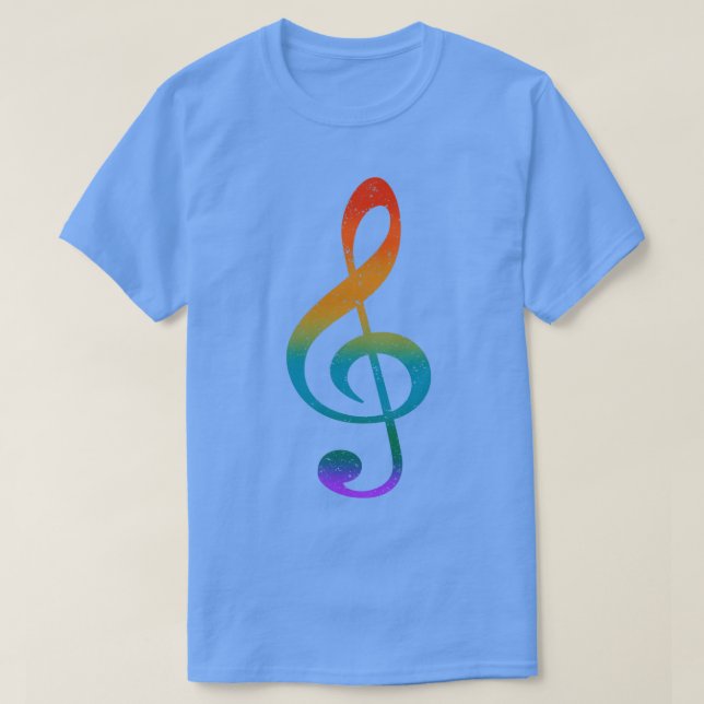 Camiseta Colorida nota musical angustiada Textado (Diseño del anverso)