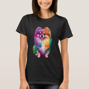 Camiseta Colorida obra de arte de Pomerania Perro Raza de a