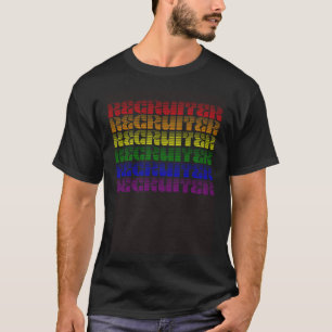 Camiseta Colorida palabra repetida del orgullo gay R del us