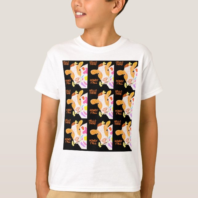 Camiseta colorida para bebé de vaca (Anverso)