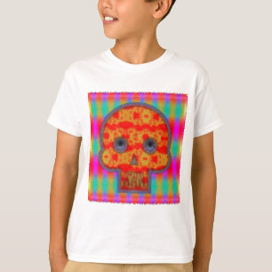 Camiseta Colorida pintura del cráneo de Robot