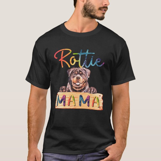 Camiseta Colorida Rottweiler Rottie Mama Dog Mom (Anverso)