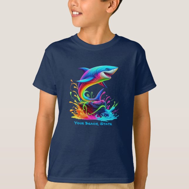 Camiseta Colorida salpicadura de tiburón (Anverso)