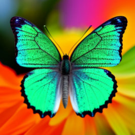 Camiseta colorida sobre mariposa