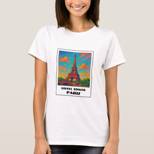 Camiseta Colorida Torre Eiffel Viaje de París (Anverso)