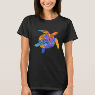 Camiseta Colorida tortuga gráfica Océano animal diseño de t