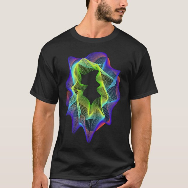 Camiseta Colorida transición futurista abstracta (Anverso)