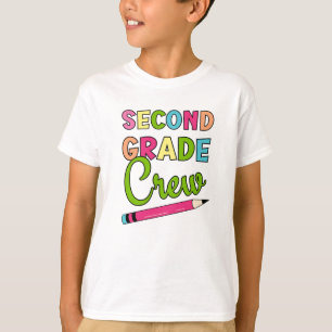 Camiseta Colorida Tripulación De Segundo Grado De Vuelta A 