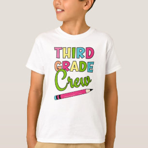 Camiseta Colorida Tripulación De Tercer Grado De Vuelta A L