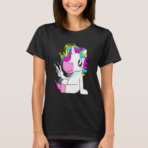 Camiseta Colorida Unicornio Multilapa Paz Relajada Aes