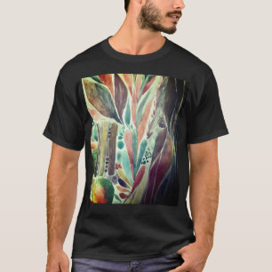 Camiseta Colorida y verde acuarela tropical