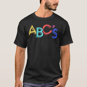 Camiseta Coloridas ABC aprendiendo alfabeto ABC educacional