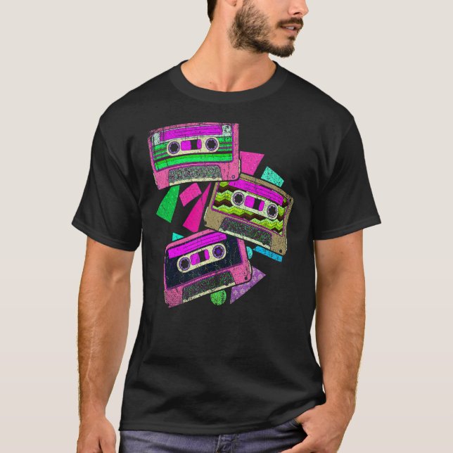 Camiseta Coloridas Casetes Retro 1980 Fiestas Temáticas Och (Anverso)