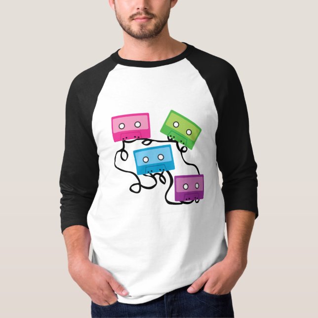 Camiseta Coloridas cintas de cassette (Anverso)