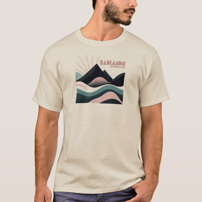 Camiseta Coloridas colinas del Parque Nacional Badlands (Anverso)
