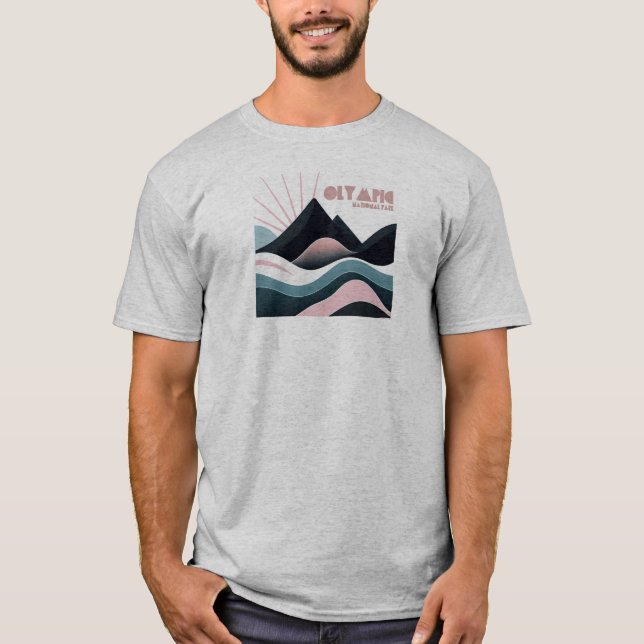 Camiseta Coloridas colinas del Parque Nacional Olímpico (Anverso)