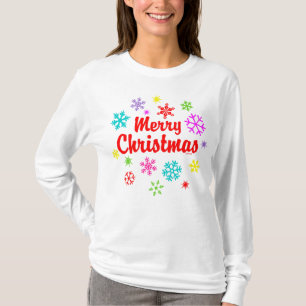Camiseta Coloridas copas de nieve navideñas de Feliz